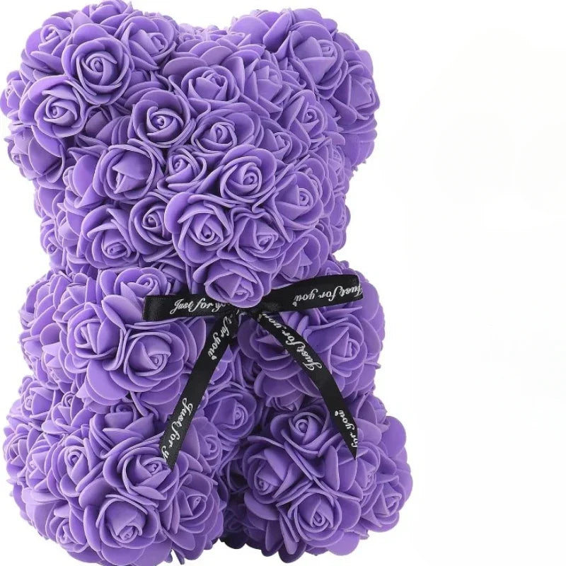 Artificial Flower Eternal Rose Teddy Bear for Mom Mother's Day Birthday Valentine's Day Anniversary Gifts & Decorations