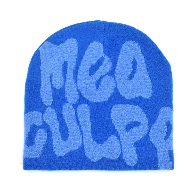 2023 New Knitting Beanies Hat Men Women Paragraph Quality Cap Mea Culpa Y2k Warm Fashion Hundred Take Cold Cap for Women Hats