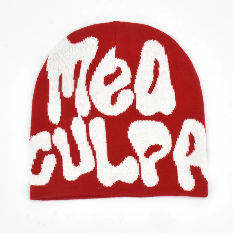 2023 New Knitting Beanies Hat Men Women Paragraph Quality Cap Mea Culpa Y2k Warm Fashion Hundred Take Cold Cap for Women Hats
