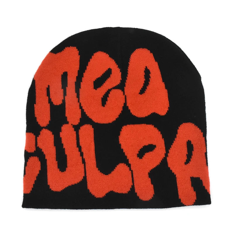 2023 New Knitting Beanies Hat Men Women Paragraph Quality Cap Mea Culpa Y2k Warm Fashion Hundred Take Cold Cap for Women Hats