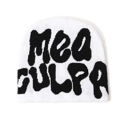 2023 New Knitting Beanies Hat Men Women Paragraph Quality Cap Mea Culpa Y2k Warm Fashion Hundred Take Cold Cap for Women Hats