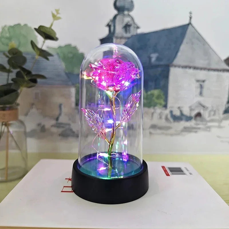 Rose Light Beautiful Realistic Looking Night Light Rose Eternal Flower Party Supplies LED Simulation Rose Flower Valentine's Day