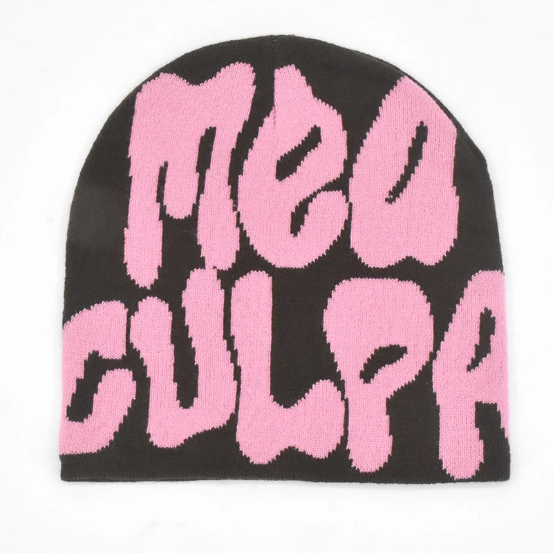 2023 New Knitting Beanies Hat Men Women Paragraph Quality Cap Mea Culpa Y2k Warm Fashion Hundred Take Cold Cap for Women Hats